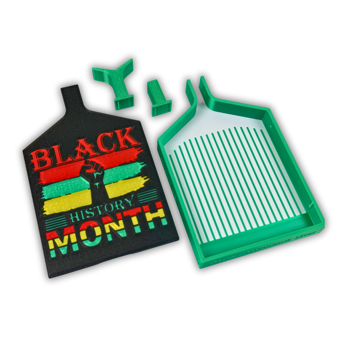 Black History Month Commemorative Tray – Green, Black & Yellow Edition
