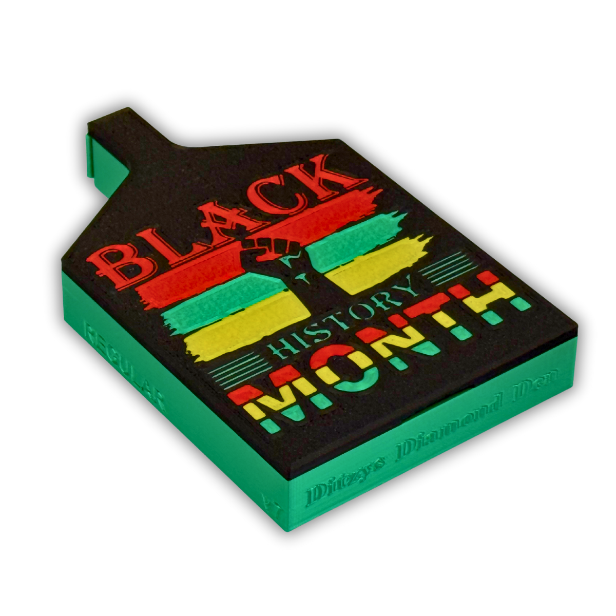 Black History Month Commemorative Tray – Green, Black & Yellow Edition