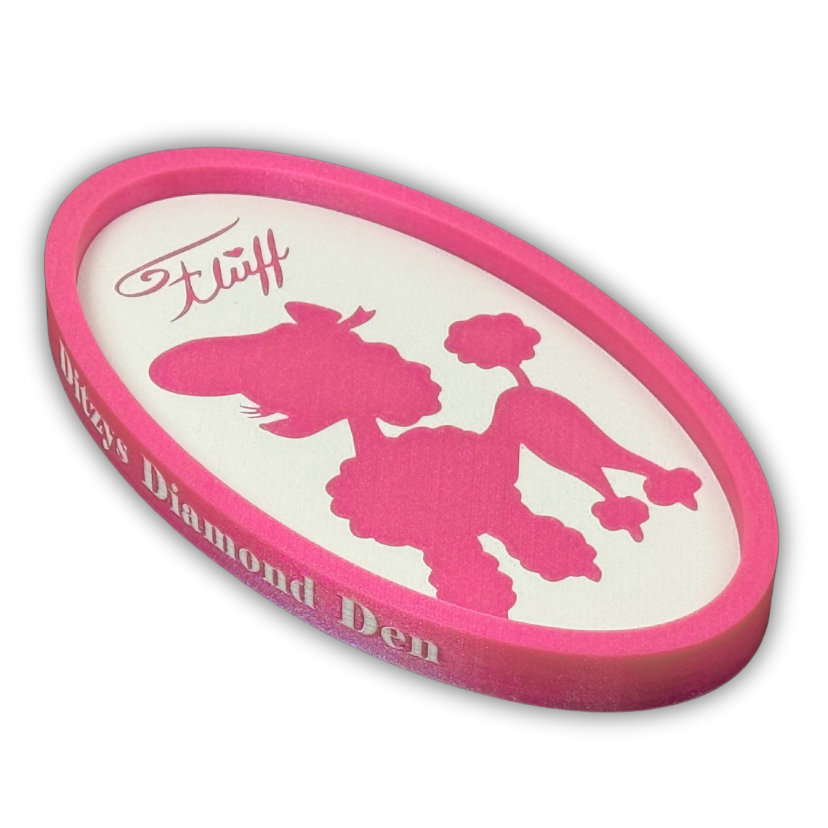 ©Miss Fluff Pink Poodle Edition Diamond Painting Trinket Tray