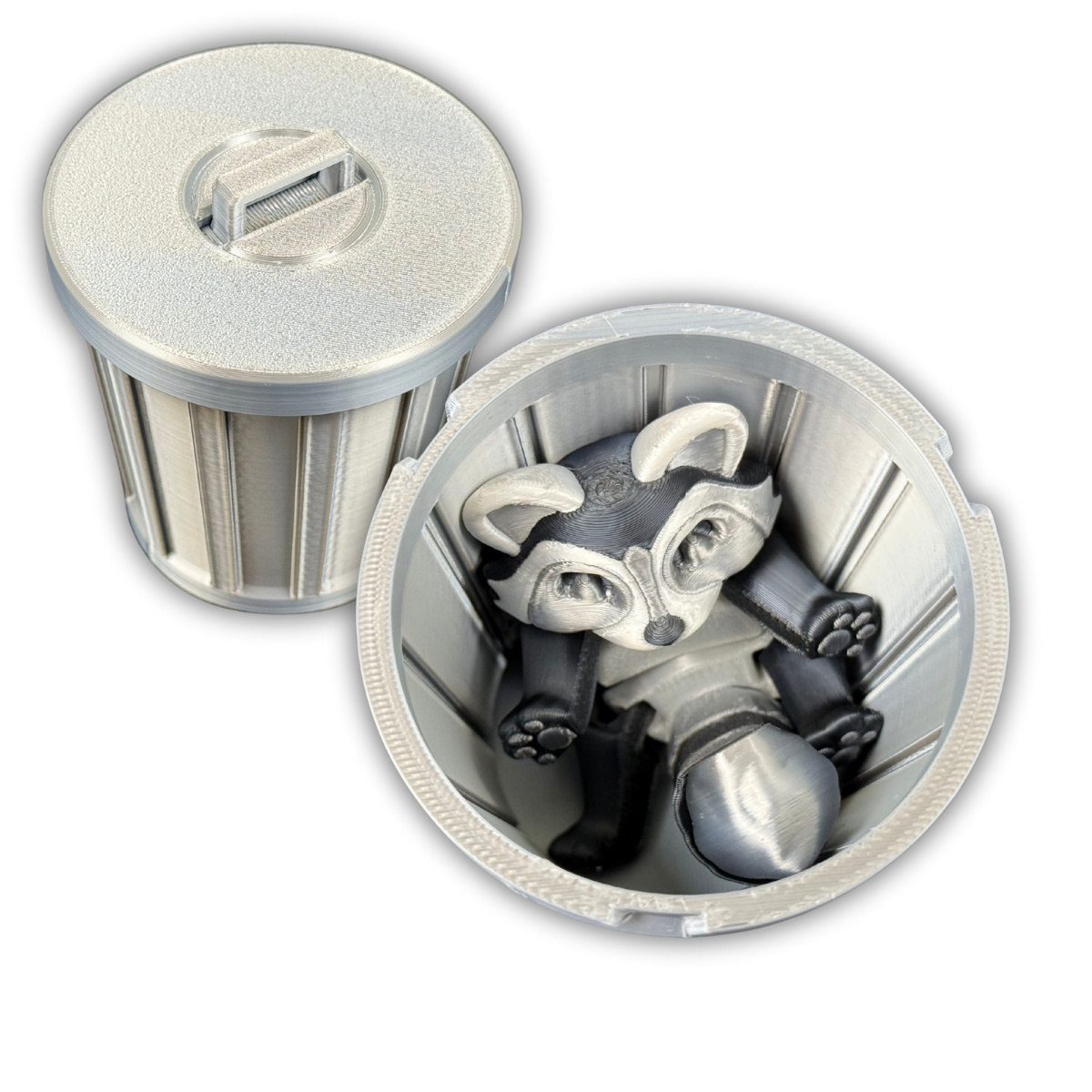 Dumpster Diva – Articulated Desktop Item with Lockable Trash Can