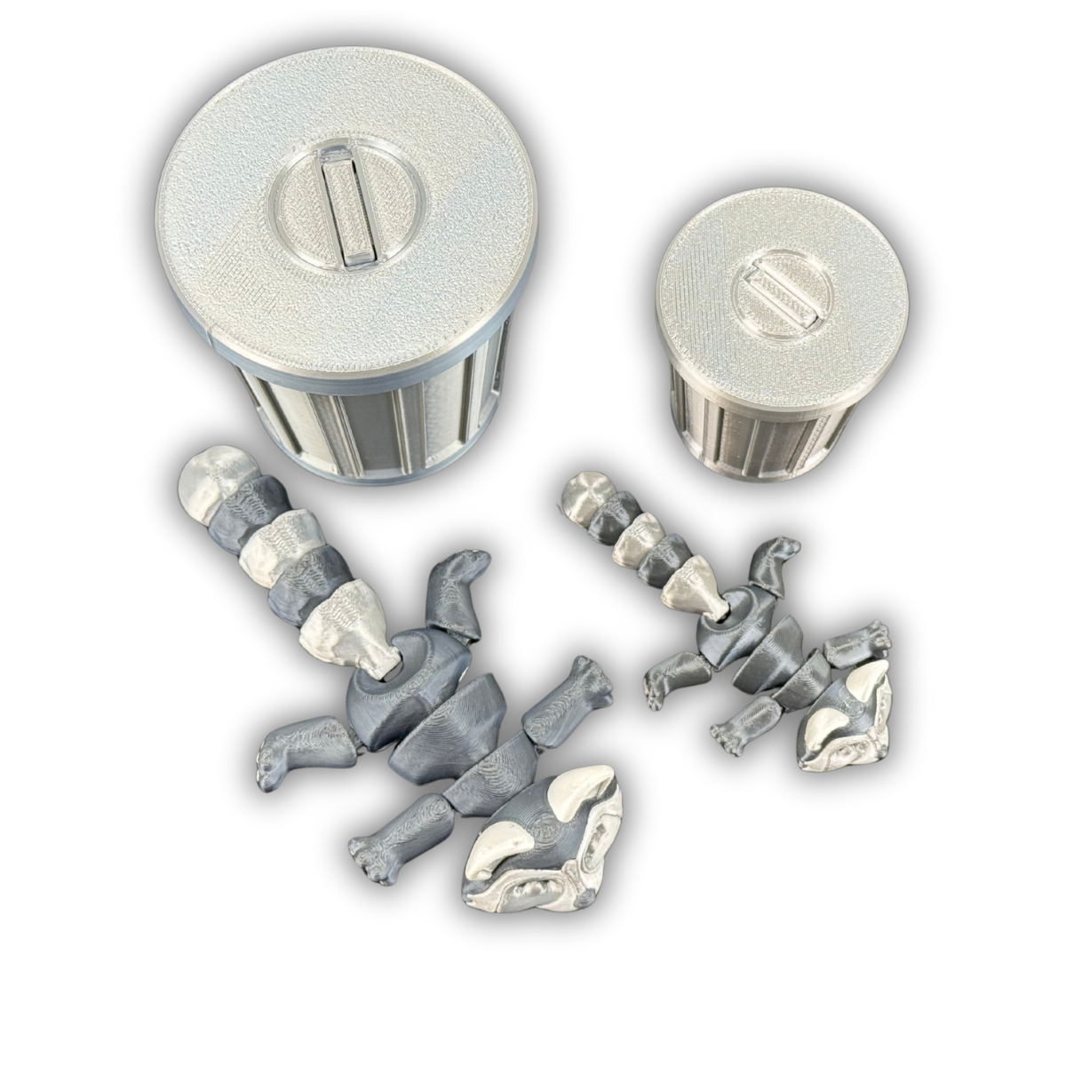 Dumpster Diva – Articulated Desktop Item with Lockable Trash Can